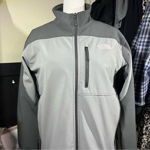 The North Face Mens Jacket Size L Black Grey Euc Polyester Elastane￼ Full Zip